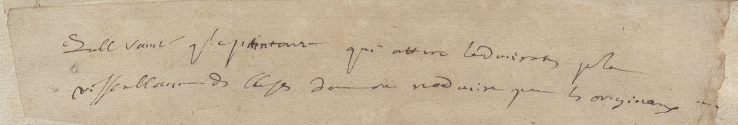 Fragment Vanité 74, Sellier du manuscrit original des Pensées de Pascal (Cote : MS 9202, Bibliothèque Nationale de France)